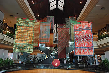 Balinese batik sarungs in the Convention Centre