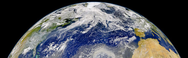 image of the earth as seen from space showing the norther polar region