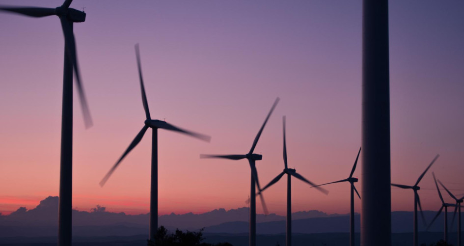 wind turbines in the twilight