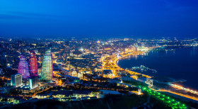 Baku city view by night