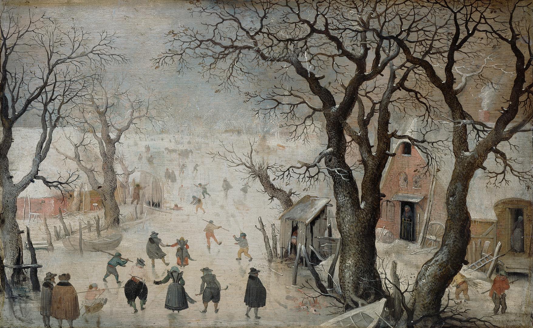 Hendrik Avercamp, Winter Landscape, 1605, Oil on oak wood, Kunsthistorisches Museum, Vienna, © KHM-Museumsverband – a memory of the time when winters in Europe were invariably cold.