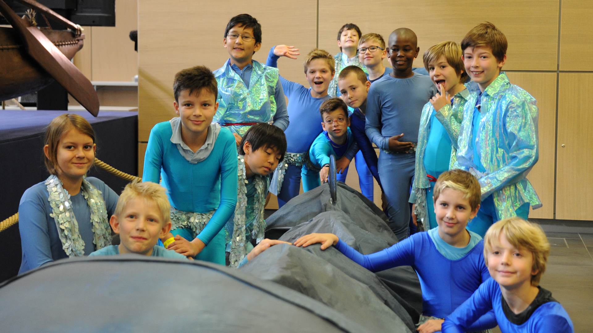 Children from Bonn International School prepare for performance in COP23 opening ceremony