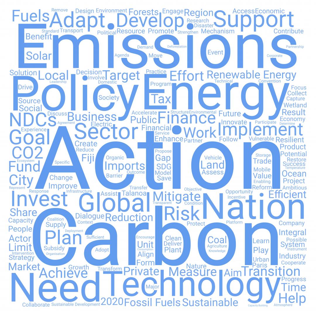 UNFCCC Talanoa Dialogue Word Cloud for how do we get there?
