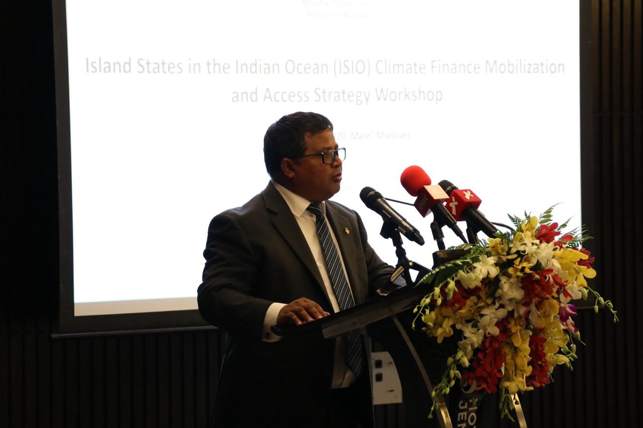 Dr. Hussain Rasheed Hassan, Minister of Environment, Maldives speaking at the ISIO NBF validation workshop, March 2020