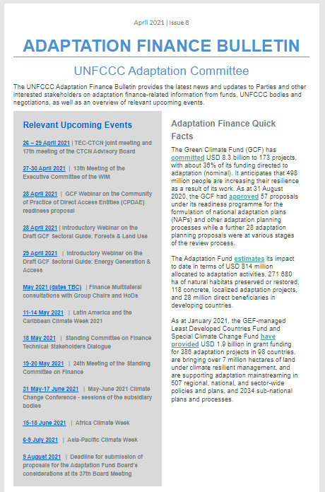 Adaptation Finance Bulletin Issue 8