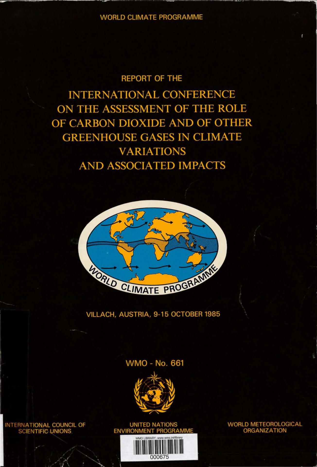 Report of the climate conference in Villich Austria, 1985