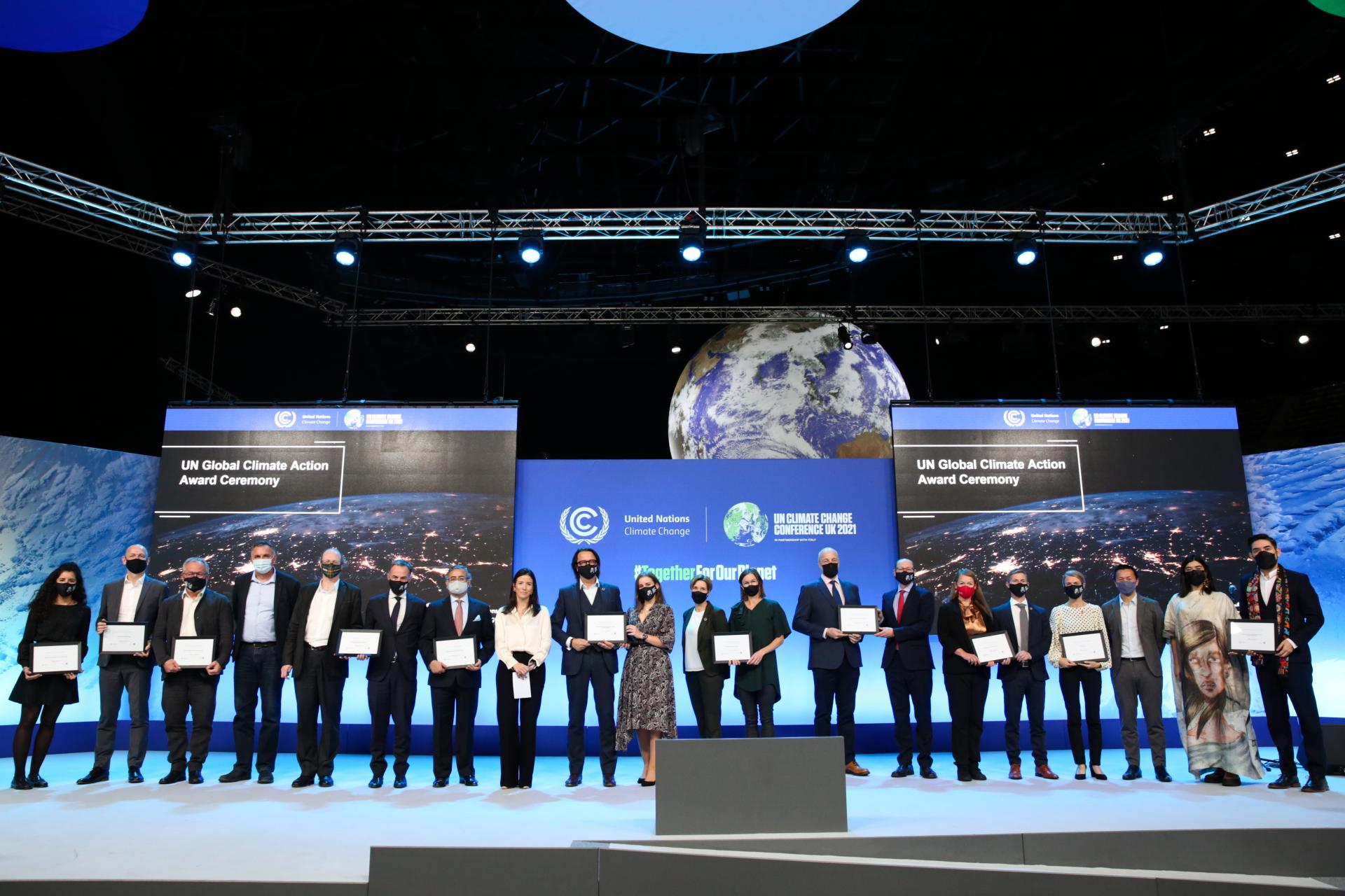 Award winners on stage