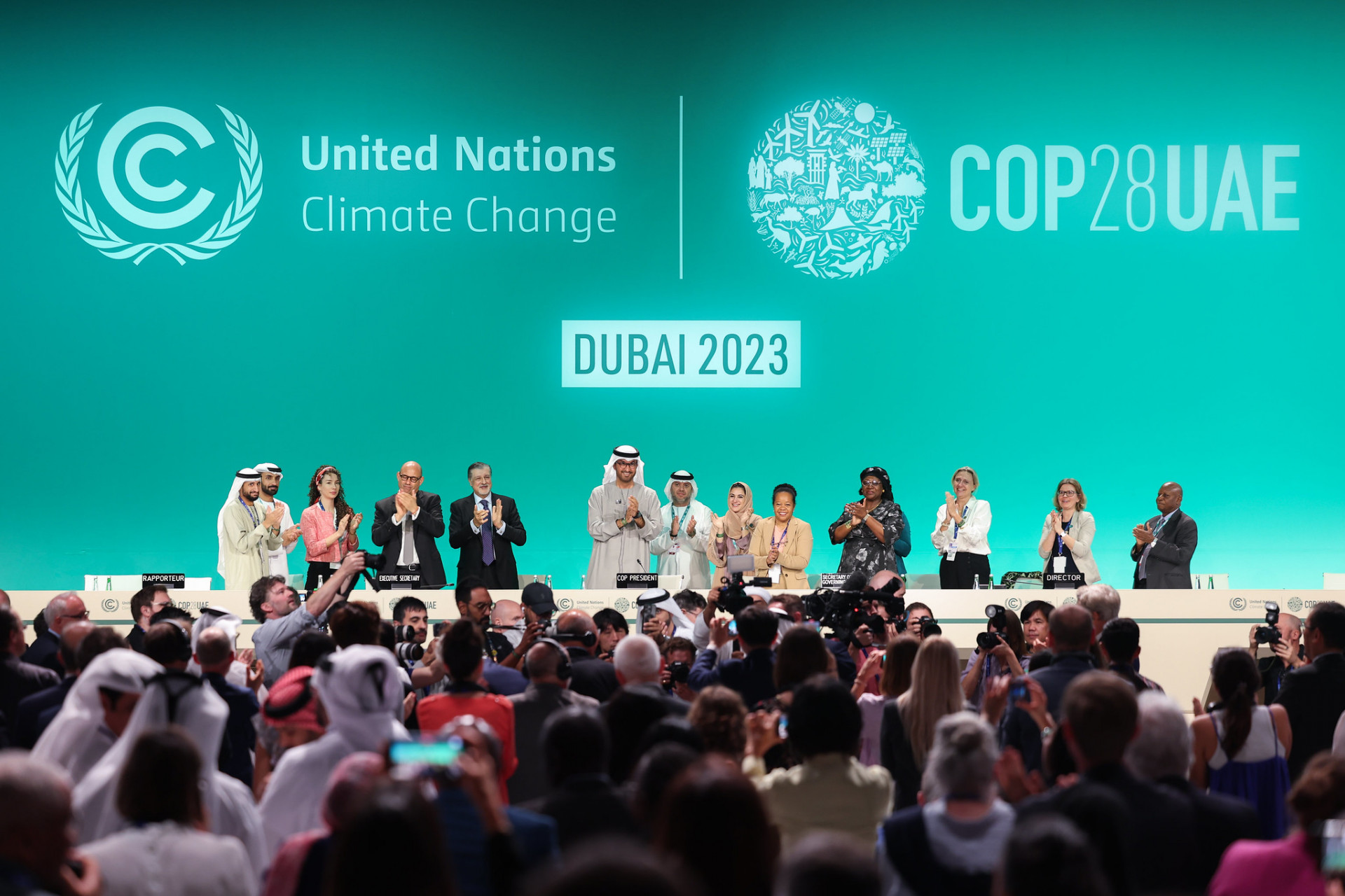 Delegates at the COP28 closing plenary