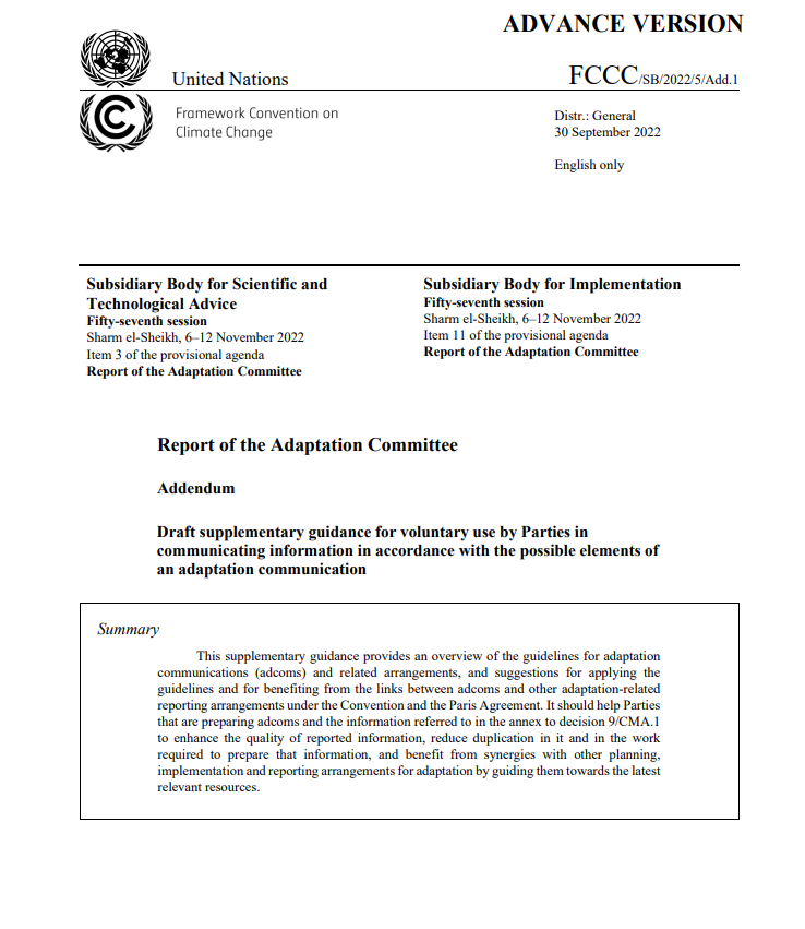 Draft supplementary guidance for voluntary use