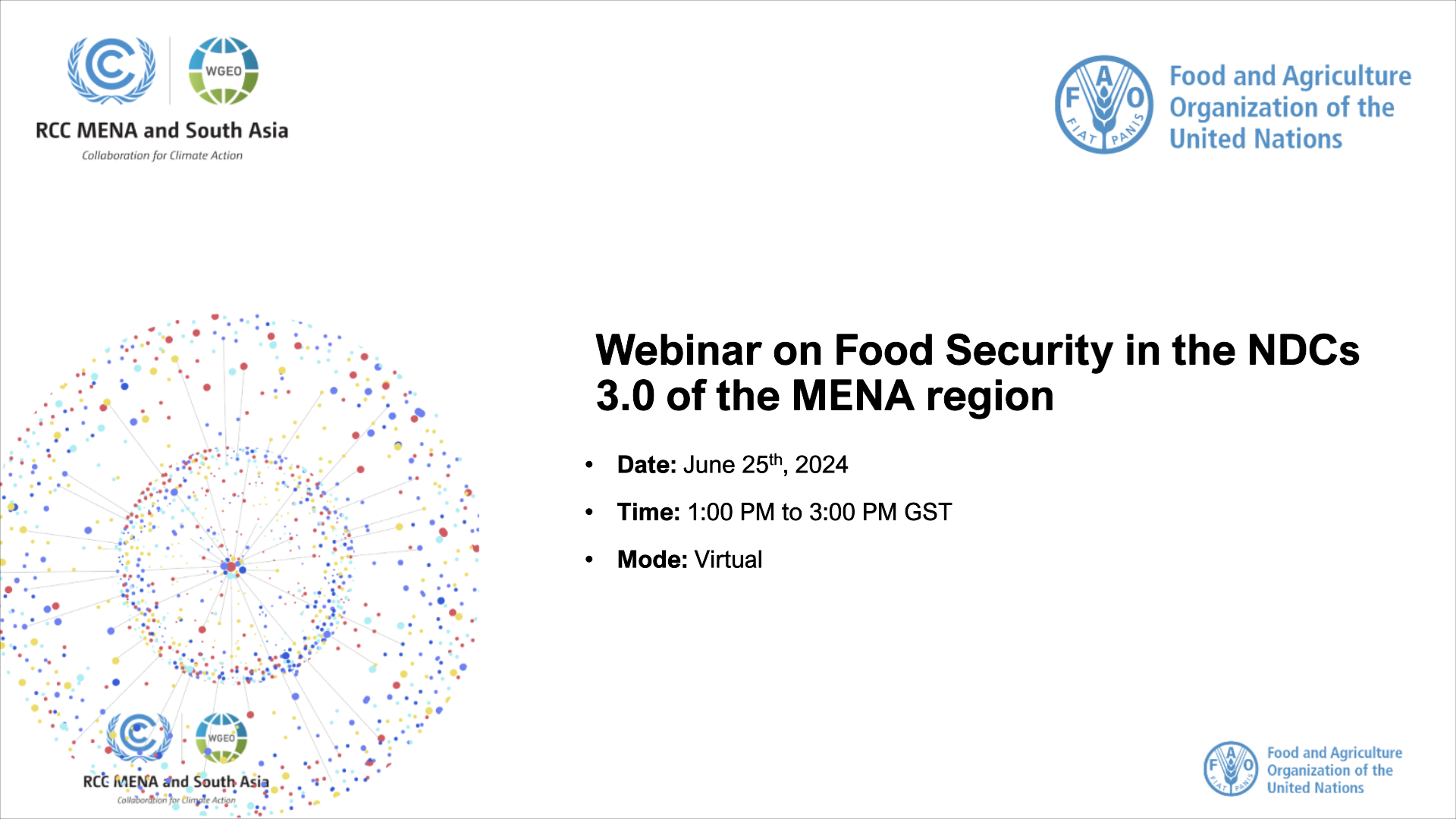 RCC MENA and South Asia held a webinar on food security in the NDCs 3.0 of the MENA region