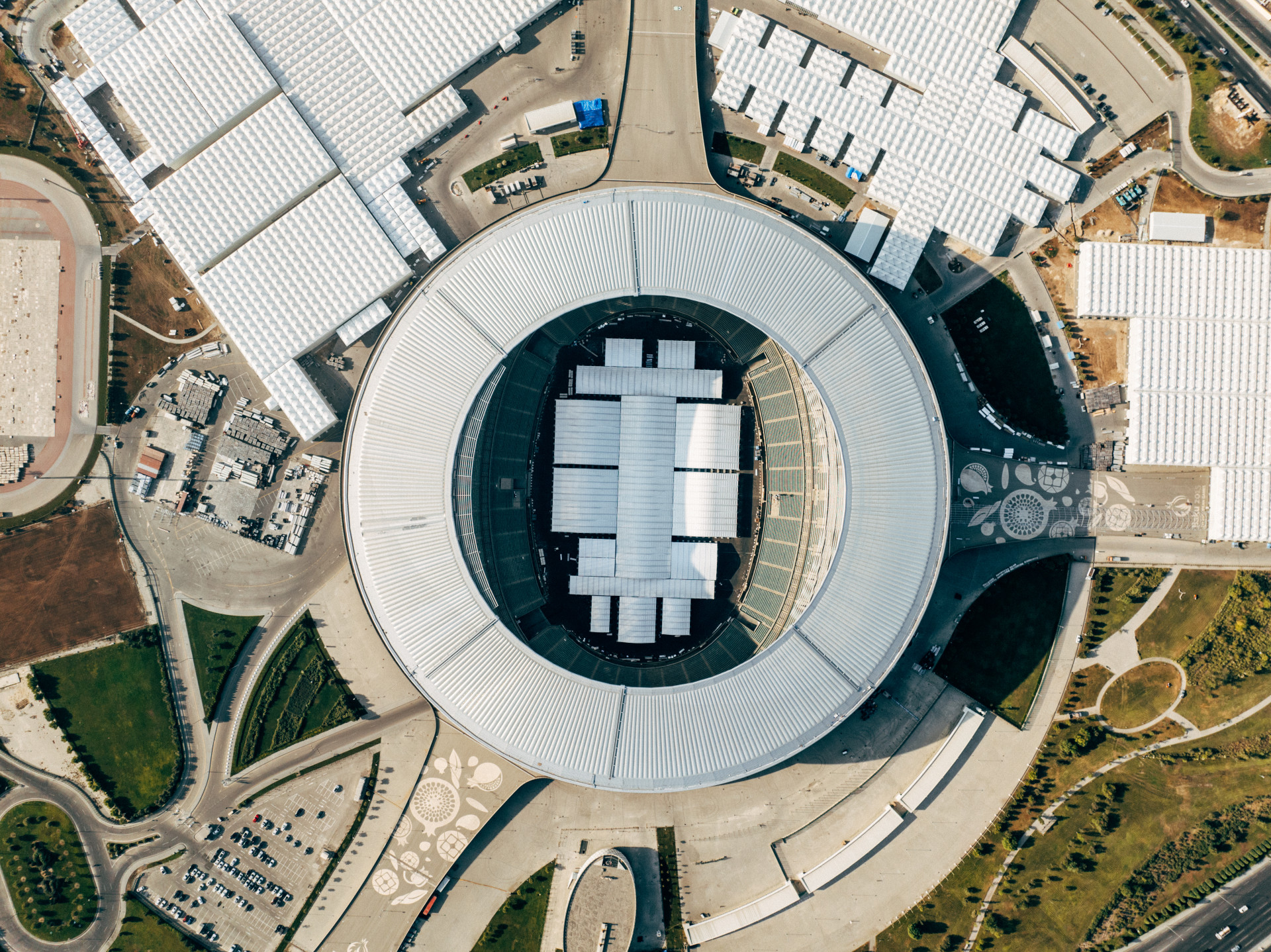 Baku stadium aerial photo