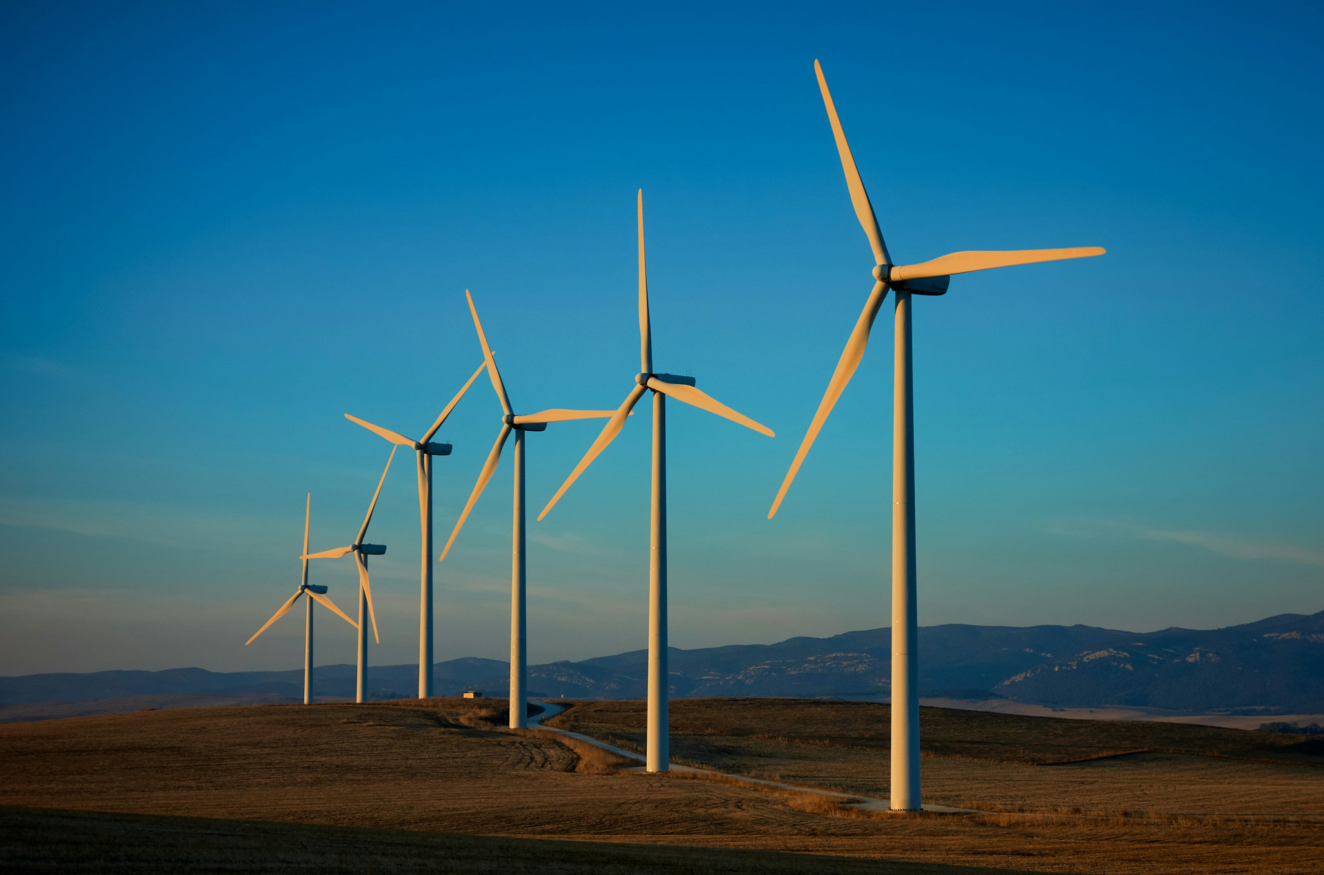 Windmills in a row