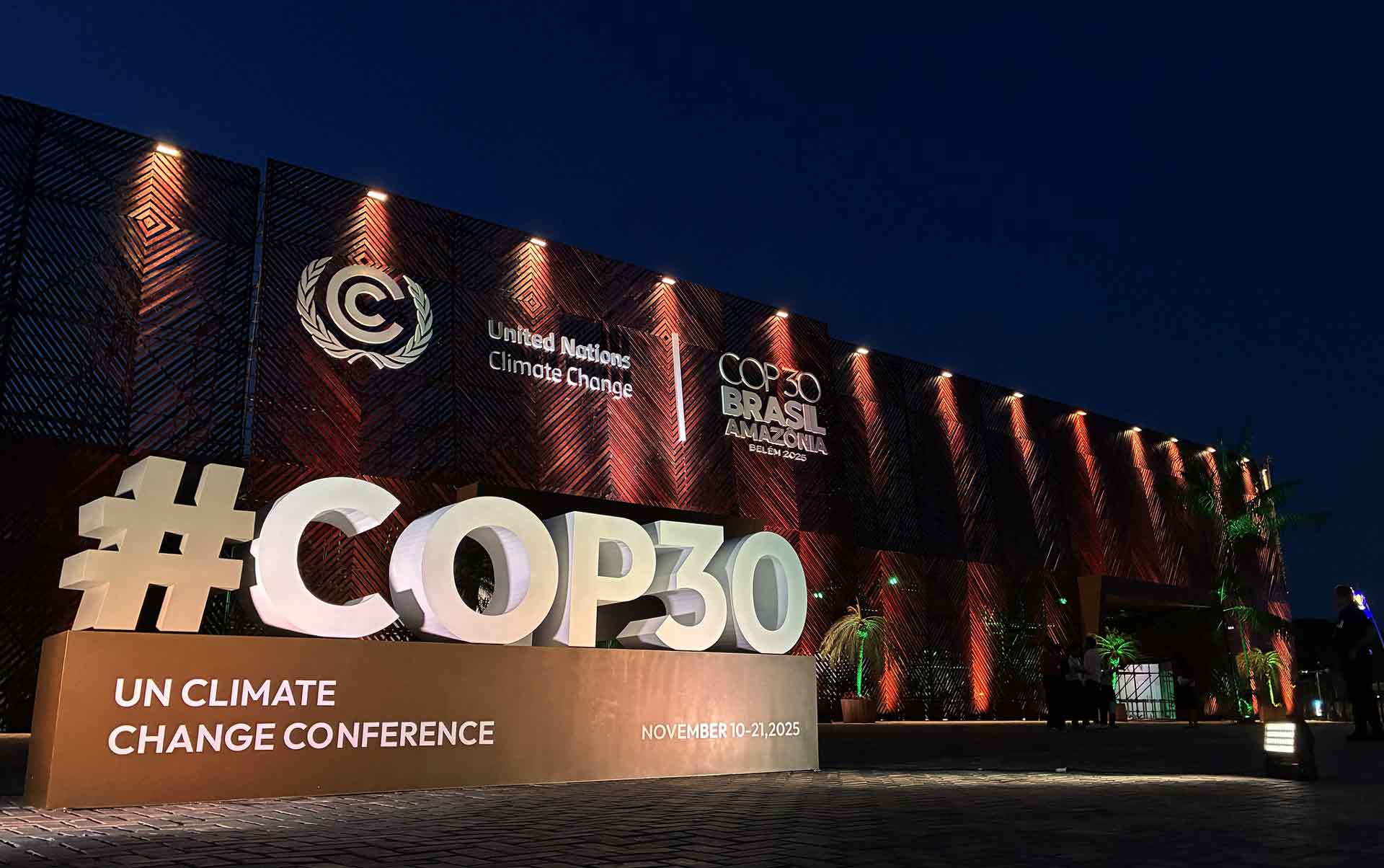 COP30 entrance by night