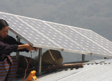 Installing solar panels in Bhutn