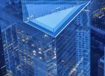 Financial district at dusk