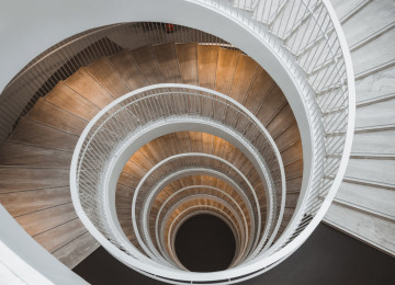 Ambition Cycle event: image of a staircase, going up to the objective in cycles - #ClimateAction #NDCs #LT-LEDS