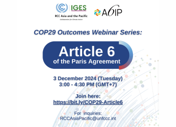 RCC Asia and the Pacific hosted a webinar on Article 6 outcomes at COP 29