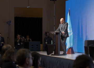 Simon Stiell delivers opening remarks at the first Climate Week of 2025