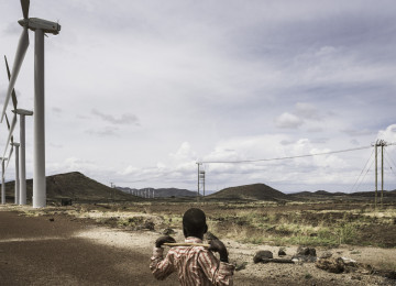 A boy in the land of Lake Turkana Wind Power (LTWP), Kenya.