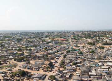 An aerial view of Prampram, Ghana