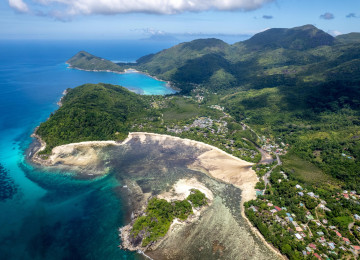 Aerial view of Mahe Island, Seychelles