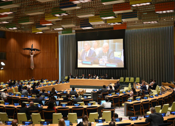 Simon Stiell speaking at the General Assembly Informal Dialogue on Global Energy Transition