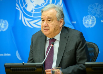 UN Secretary-General António Guterres during press conference about extreme heat on 31 July 2026