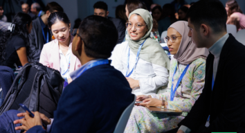 Participants engaging in group work 