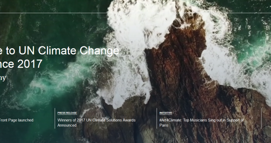 UN Climate Change website screenshot