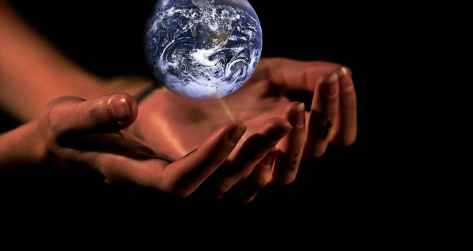 Planet Earth in caring hands