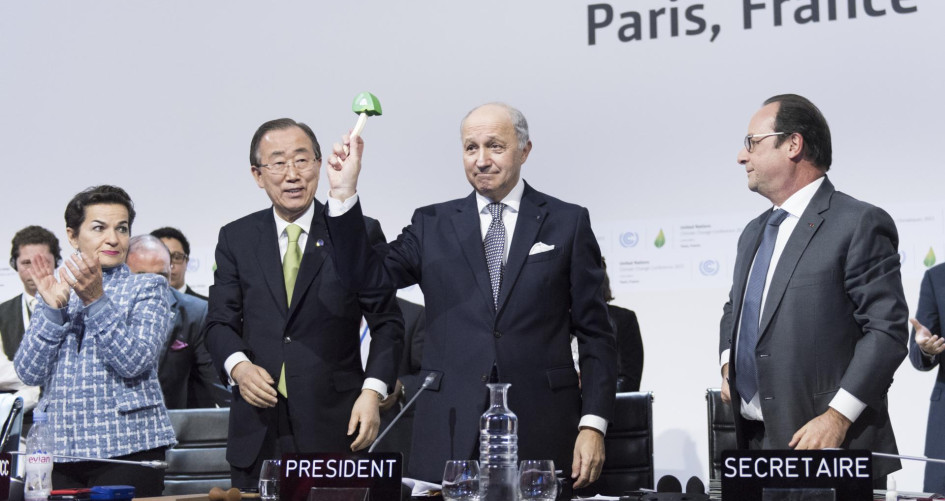 COP 21 president banging the gavel