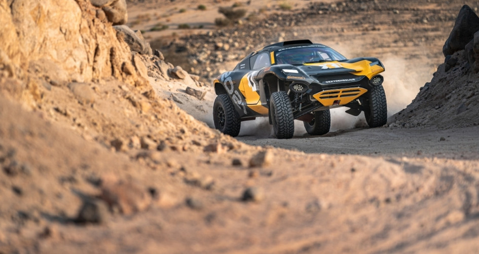 Image of a sports, clean energy, electric vehicle race