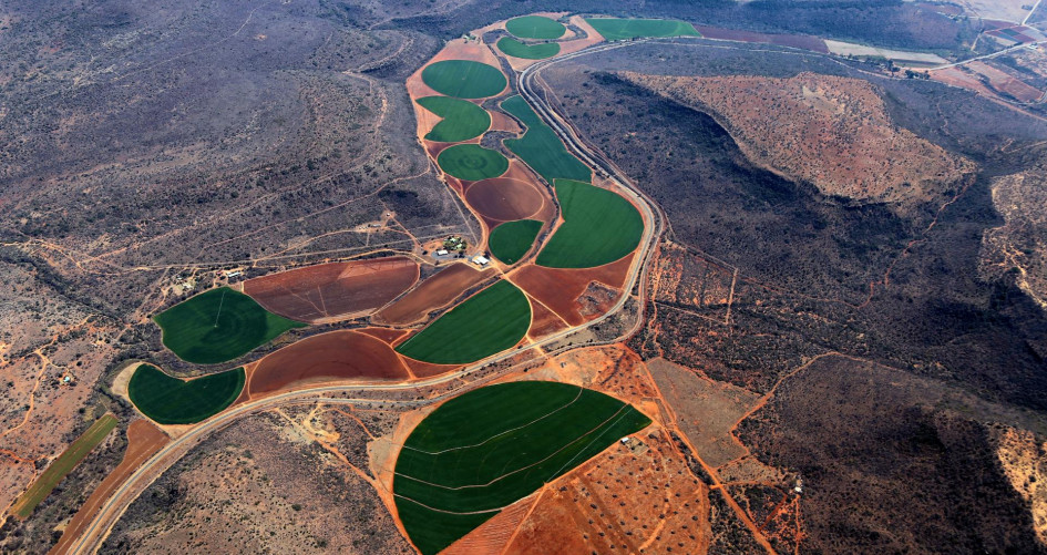 Aerial view of irrrigation