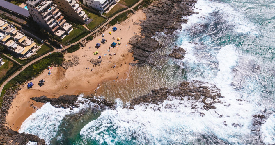 An aerial view of the Durban coast
