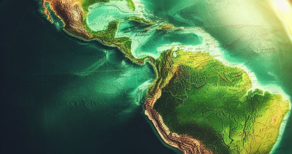 Image of a green earth focusing on the Latin America and Caribbean regions