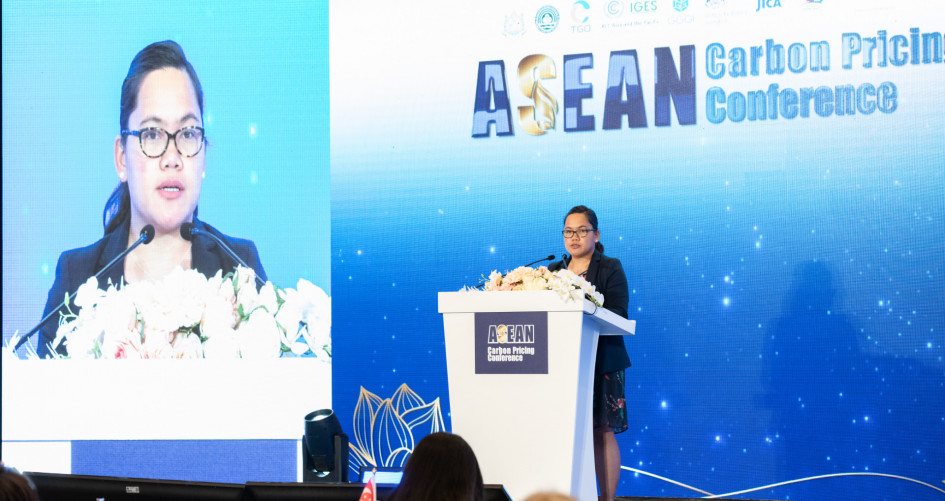 Julie Amoroso-Garbin, RCC Asia Pacific Lead, UNFCCC - speaking at the ASEAN Conference 2023 in Bangkok
