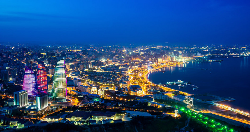 Baku city view by night