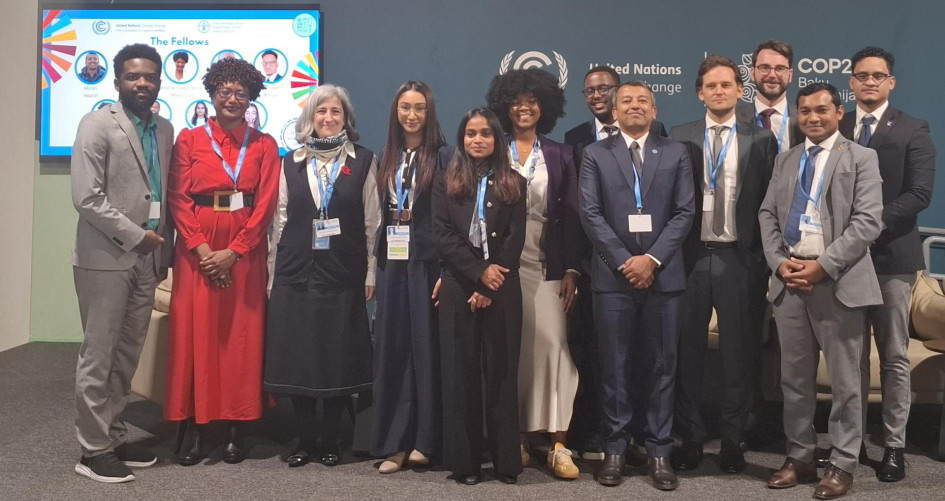 Fellows and some of their supervisors at an event at COP29.