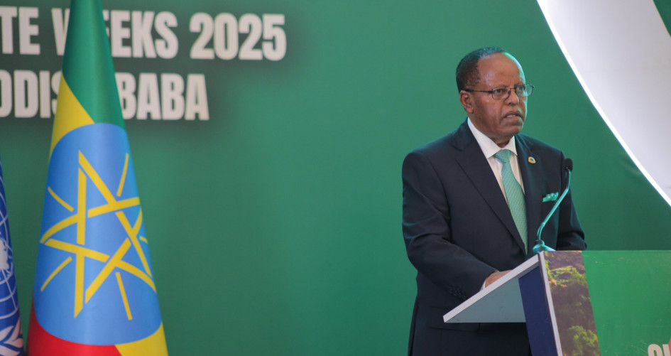 Ethiopian President H.E. Taye Atske-Selassie speaks during the second Climate Week of 2025, in Addis Ababa,