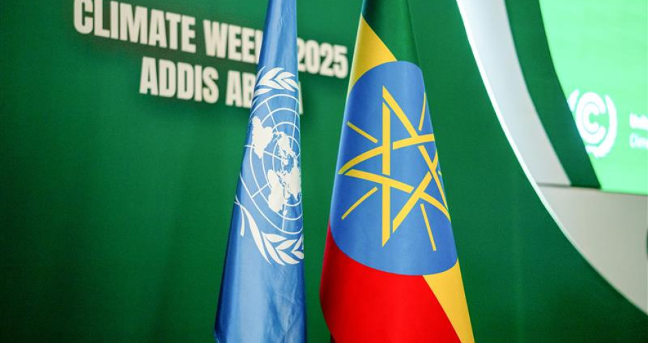 UN and Ethiopia flags