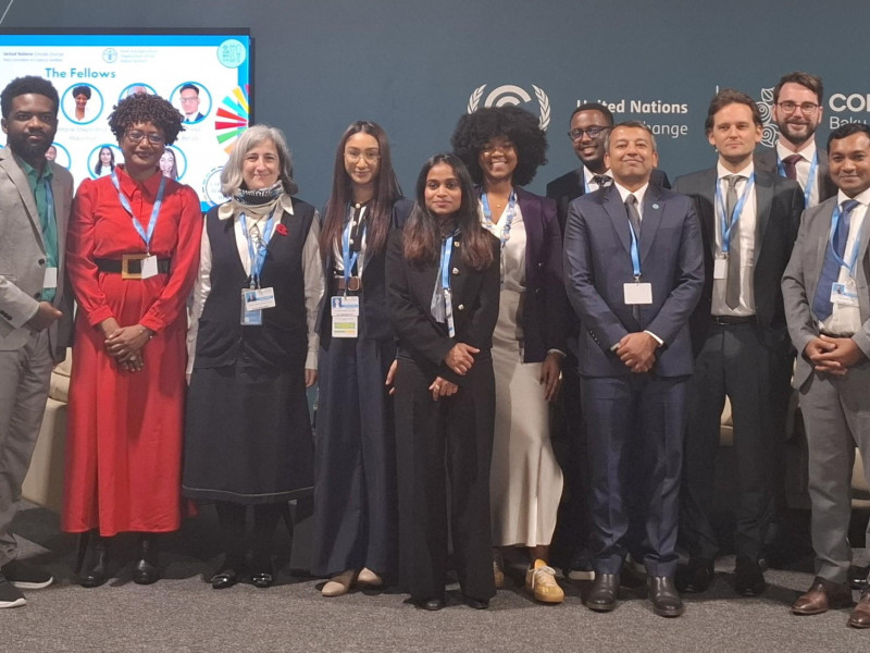 Fellows and some of their supervisors at an event at COP29.