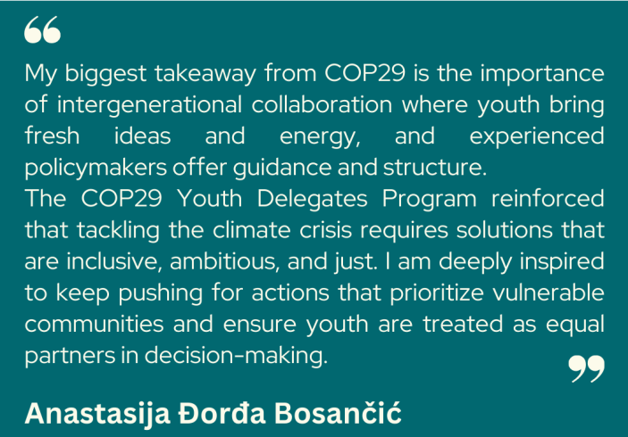 Youth delegates program - Anastasija Đorđa Bosančić