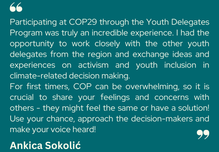 COP29 Youth Delegates Program- Ankica Sokolic