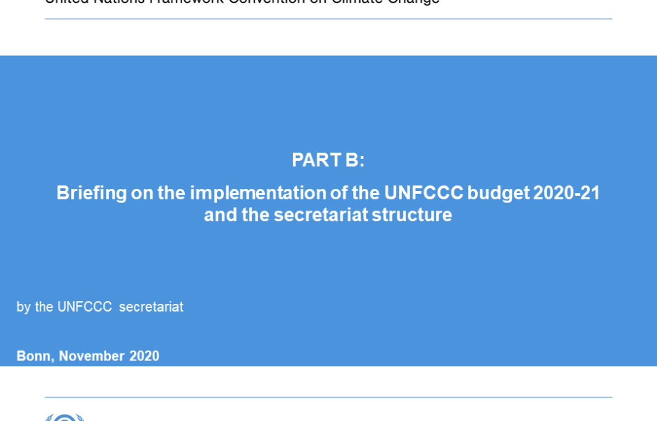 UNFCCC Budget Presentation November 2020 - Section 1