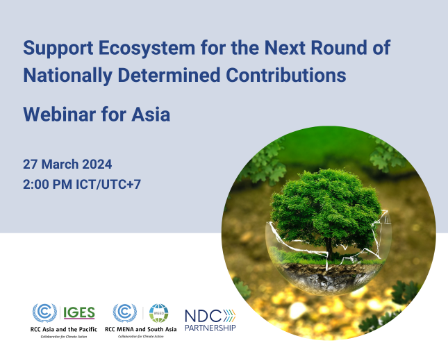 RCC Asia and the Pacific, RCC MENA and South Asia: NDCs Webinar for Asia