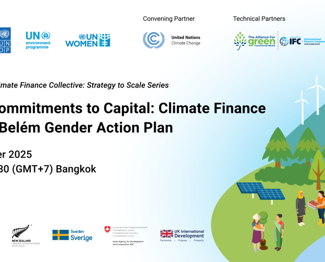 Flyer webinar on climate finance and gender RCC Asia Pacific