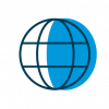 Globe icon small blue