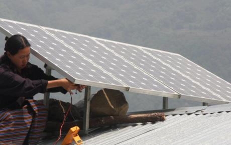 Installing solar panels in Bhutn