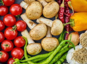 Vegetables in a food market.