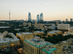 View of the city of Baku, Azerbaijan.
